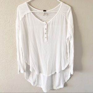 We The Free | White Cotton Henley Small